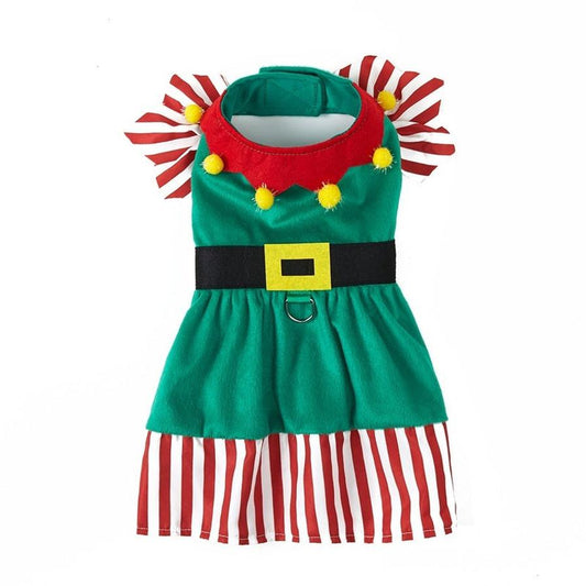 JMT-223626 Cute Green Knitted Dog Skirt for Christmas - Available in Multiple Sizes
