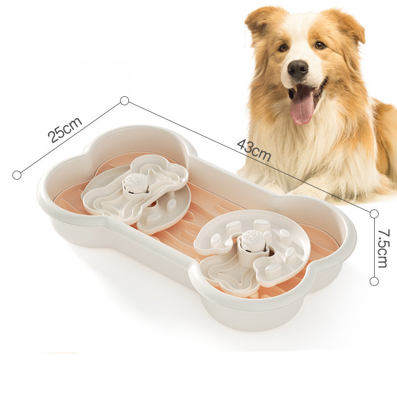 JMT-223690 Anti-Choking Slow Feeder Dog Bowl with Rotating Trays for Healthy Eating Habits - Suitable for Large Breeds