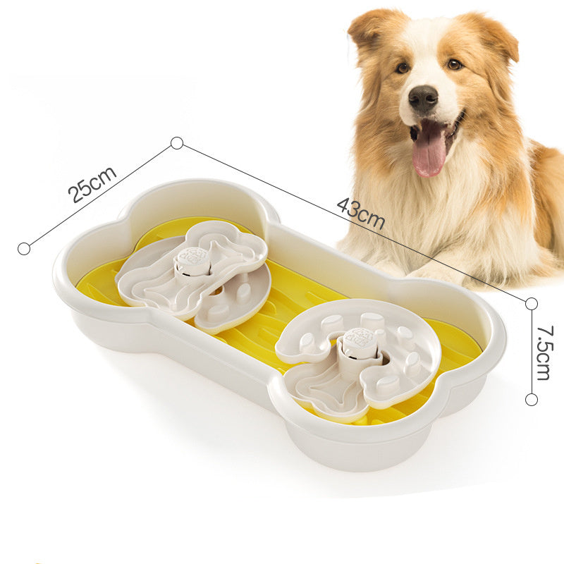 JMT-223690 Anti-Choking Slow Feeder Dog Bowl with Rotating Trays for Healthy Eating Habits - Suitable for Large Breeds