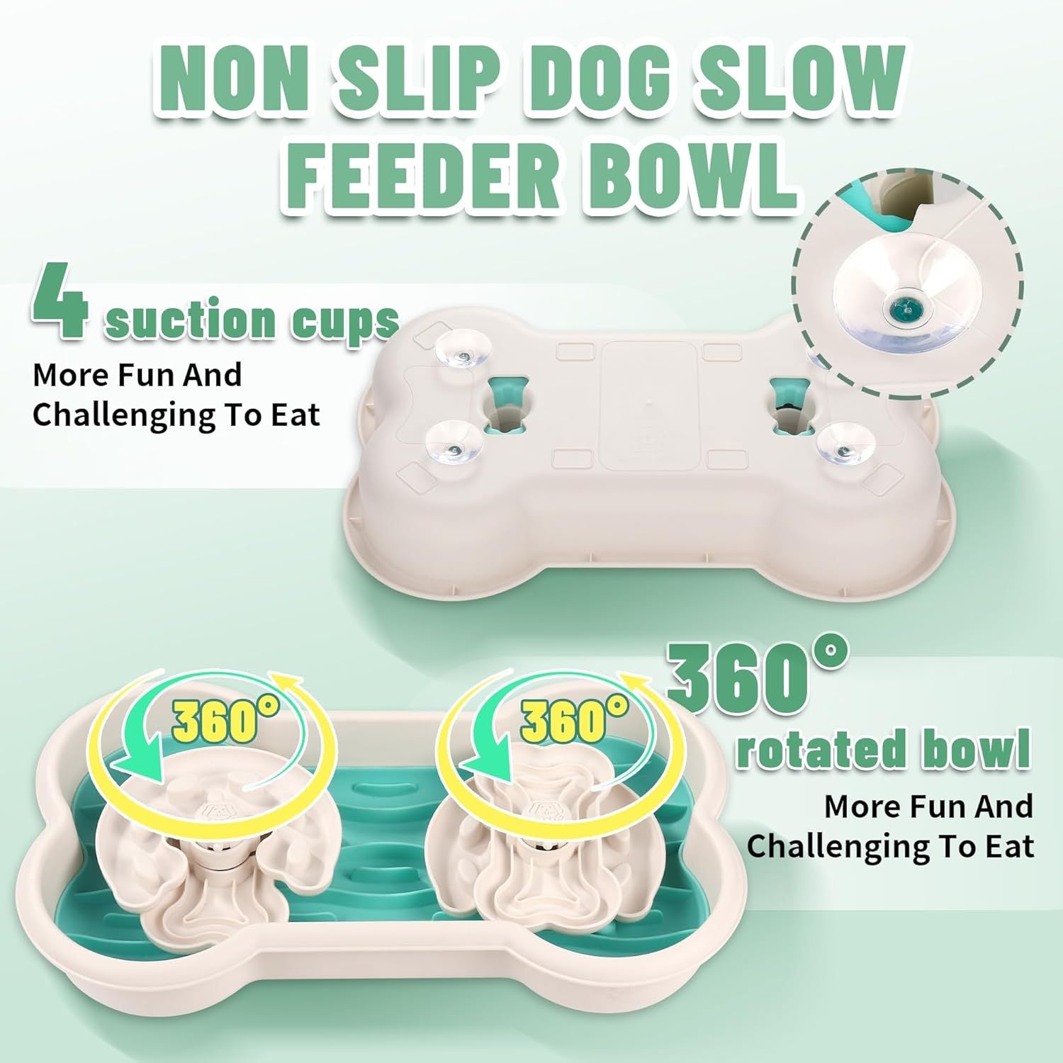 JMT-223690 Anti-Choking Slow Feeder Dog Bowl with Rotating Trays for Healthy Eating Habits - Suitable for Large Breeds