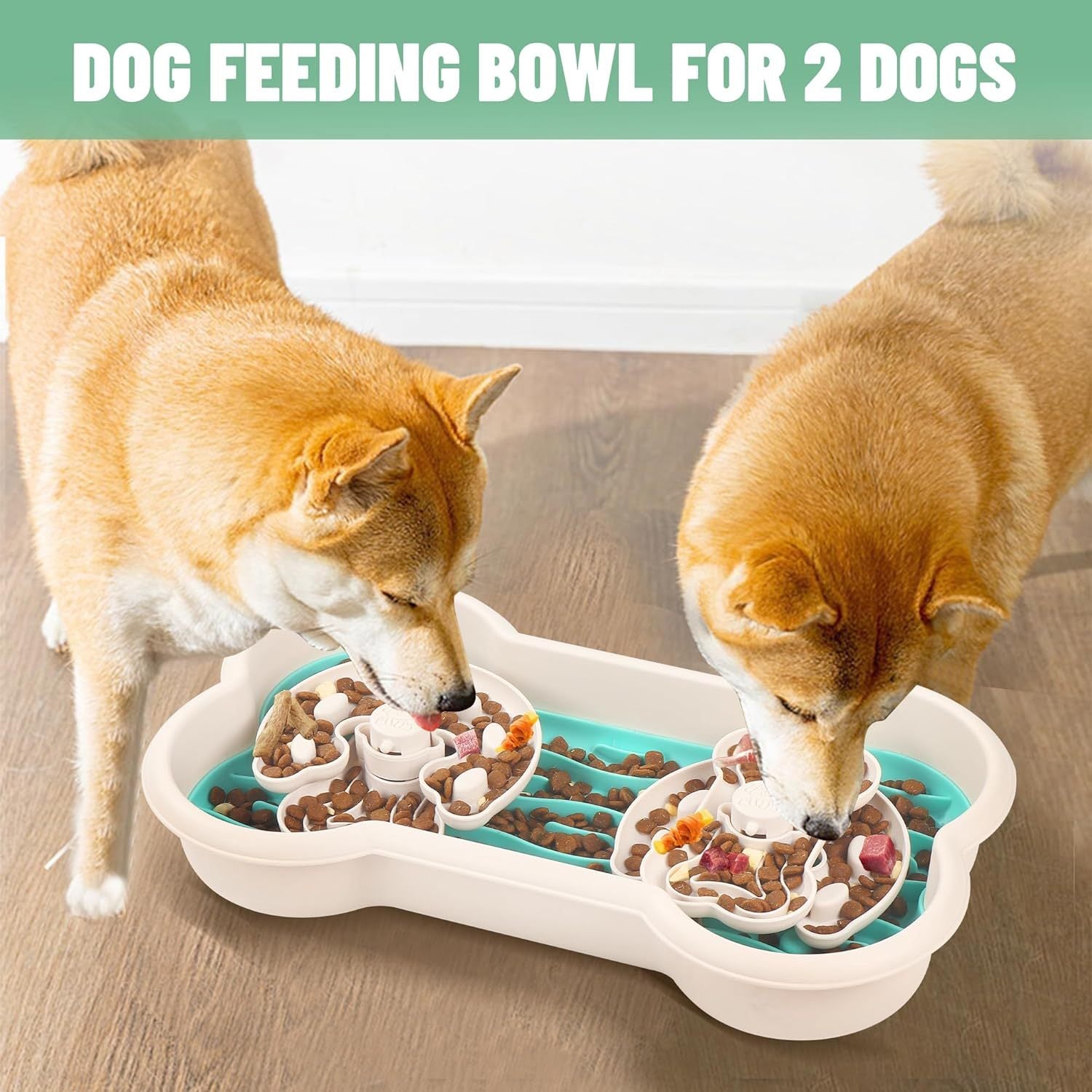 JMT-223690 Anti-Choking Slow Feeder Dog Bowl with Rotating Trays for Healthy Eating Habits - Suitable for Large Breeds