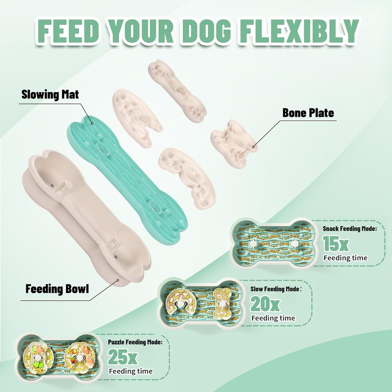 JMT-223690 Anti-Choking Slow Feeder Dog Bowl with Rotating Trays for Healthy Eating Habits - Suitable for Large Breeds