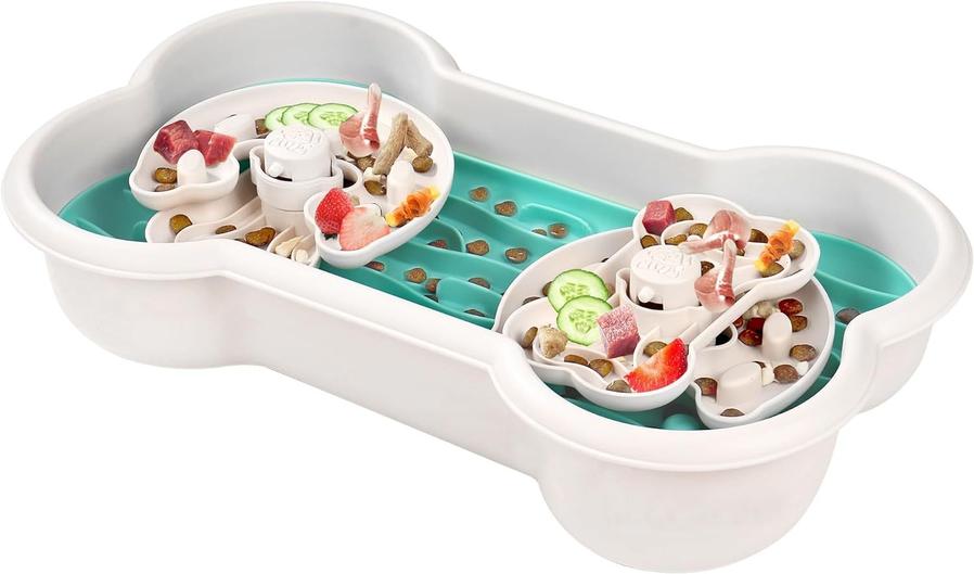 JMT-223690 Anti-Choking Slow Feeder Dog Bowl with Rotating Trays for Healthy Eating Habits - Suitable for Large Breeds