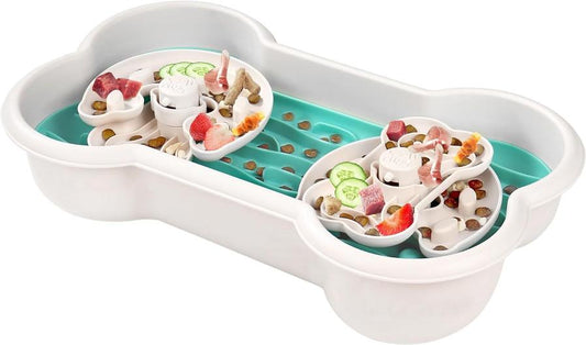 JMT-223690 Anti-Choking Slow Feeder Dog Bowl with Rotating Trays for Healthy Eating Habits - Suitable for Large Breeds