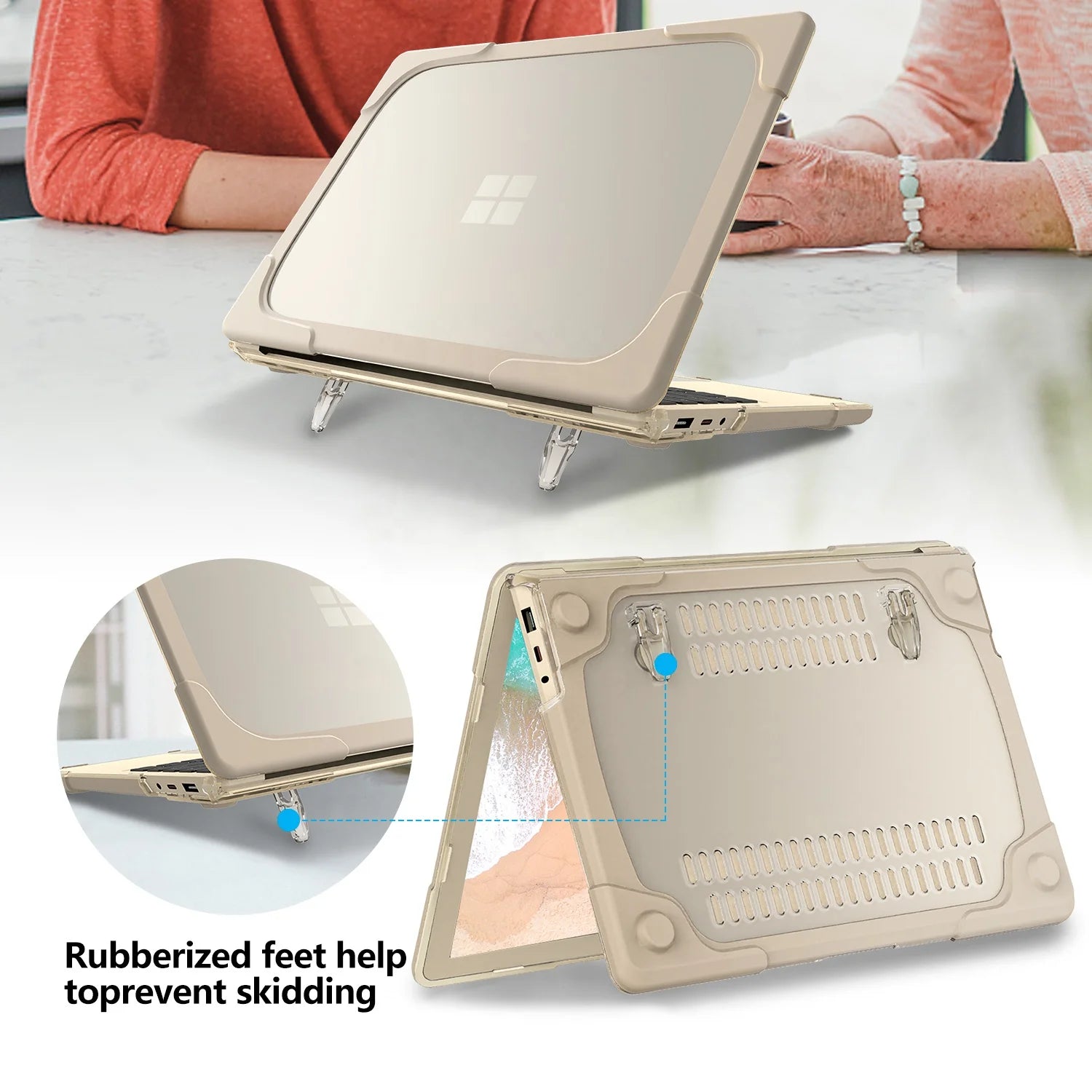 JMT-223690 Rugged TPU and PC Hard Shell Protective Case for Microsoft Surface Laptop 4, 3, 2 - 13.5 Inch (Models 1769, 1867, 1868)