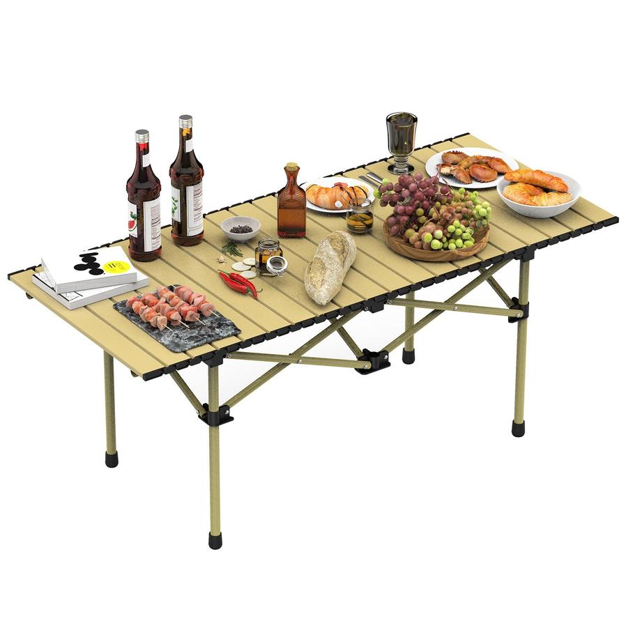 JMT-223754 Portable Folding Camping Table - Lightweight Carbon Steel Roll-up Desk for Outdoor Activities, Picnic, BBQ, and More with Carry Bag