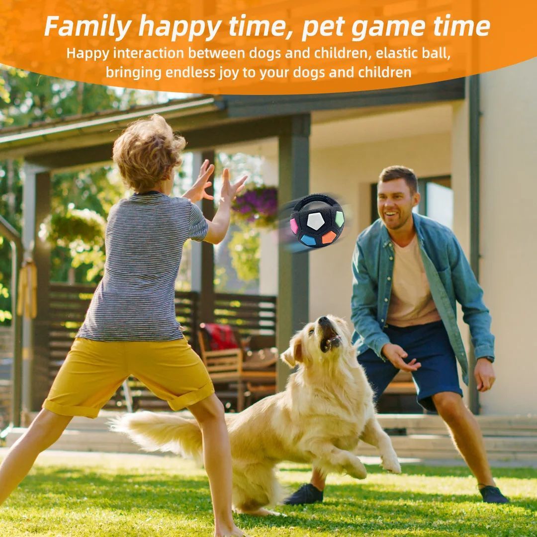 JMT-224010 Durable Football Tennis Ball Pet Toy for Dogs - Teething Relief & Outdoor Training Squeaker