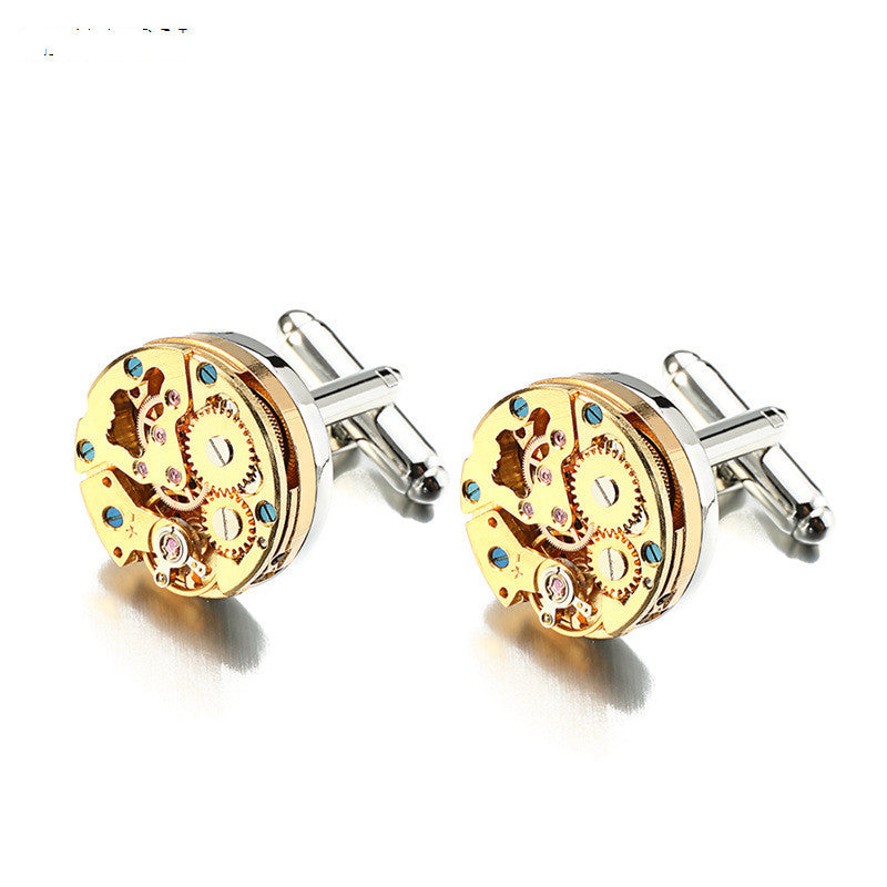 JMT-224010 Elegant Geometry Movement Cufflinks for Men in Copper - Individually Packaged