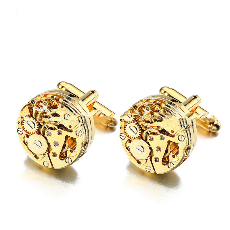 JMT-224010 Elegant Geometry Movement Cufflinks for Men in Copper - Individually Packaged