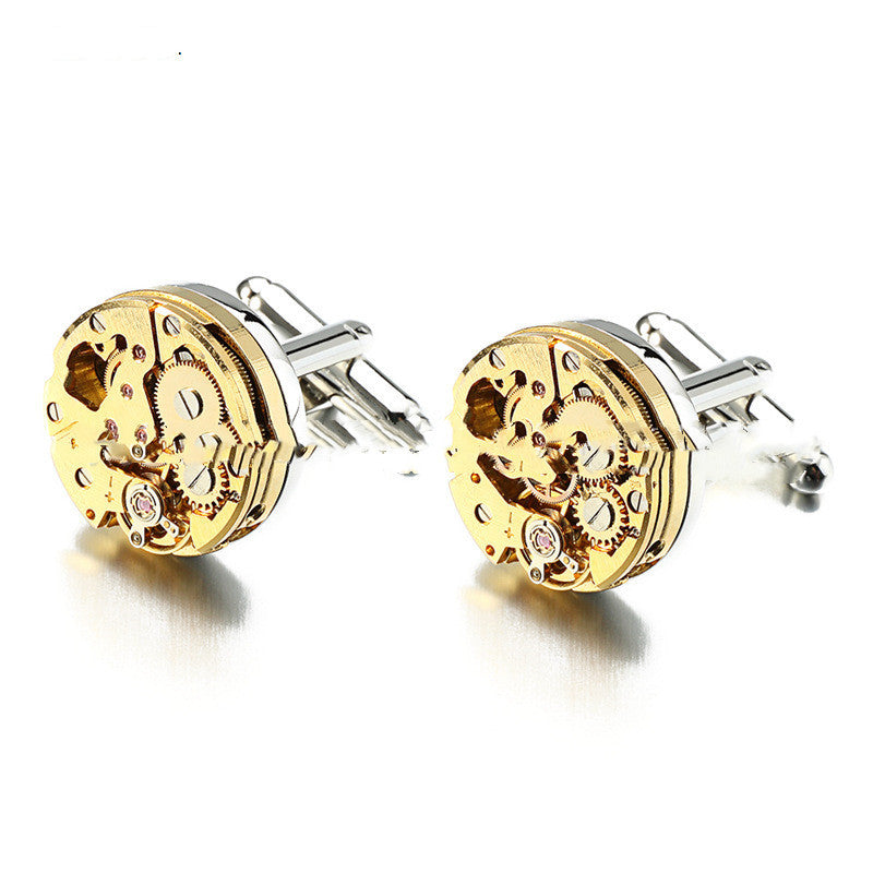 JMT-224010 Elegant Geometry Movement Cufflinks for Men in Copper - Individually Packaged