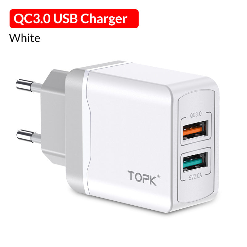 JMT-224202 18W QC 3.0 Dual USB Charger with Smart ID Technology for Fast Mobile Device Charging