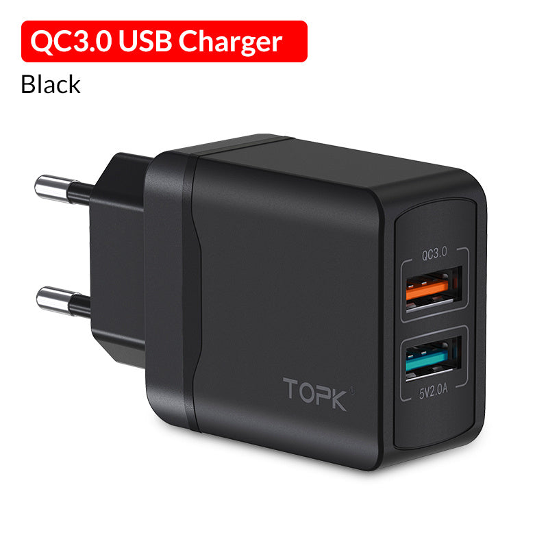 JMT-224202 18W QC 3.0 Dual USB Charger with Smart ID Technology for Fast Mobile Device Charging