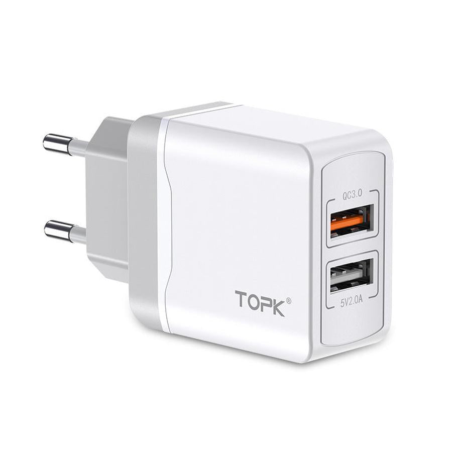 JMT-224202 18W QC 3.0 Dual USB Charger with Smart ID Technology for Fast Mobile Device Charging