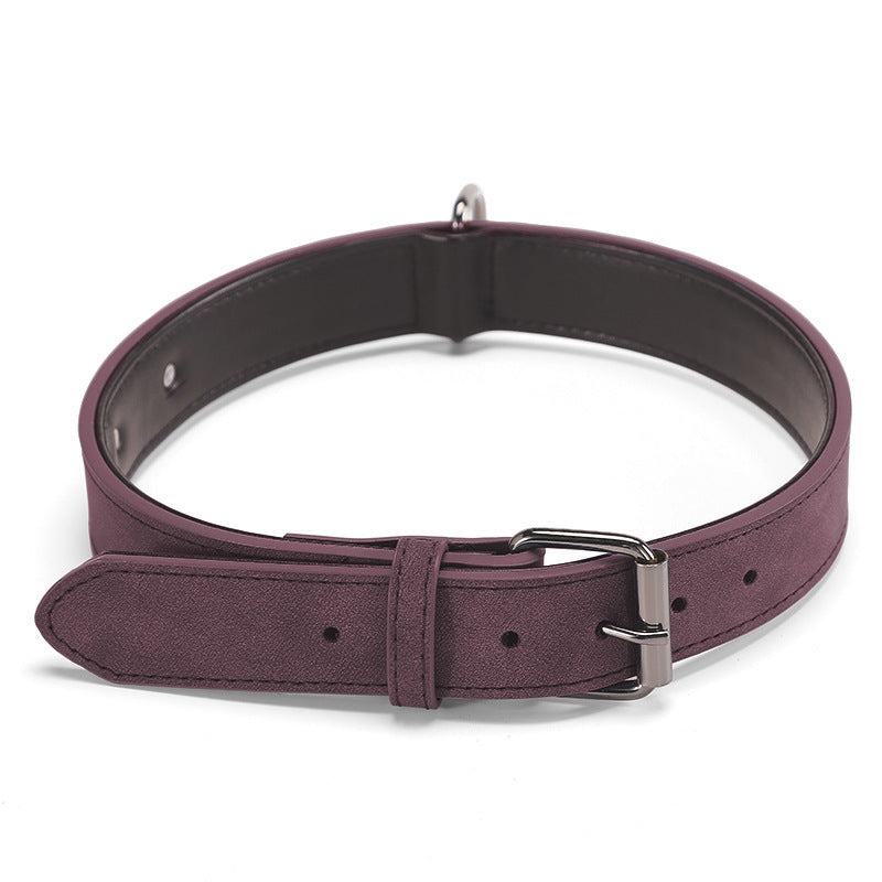 JMT-224522 Microfiber Leather Engraved Adjustable Anti-Lost Dog Collar - Multiple Colors Available