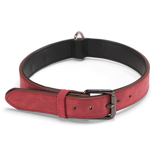 JMT-224522 Microfiber Leather Engraved Adjustable Anti-Lost Dog Collar - Multiple Colors Available