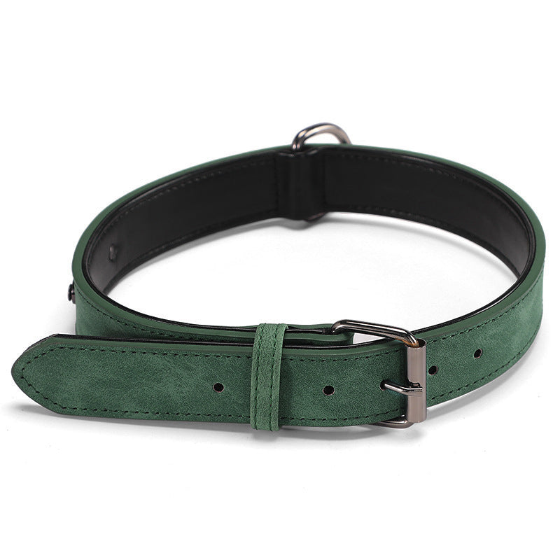 JMT-224522 Microfiber Leather Engraved Adjustable Anti-Lost Dog Collar - Multiple Colors Available