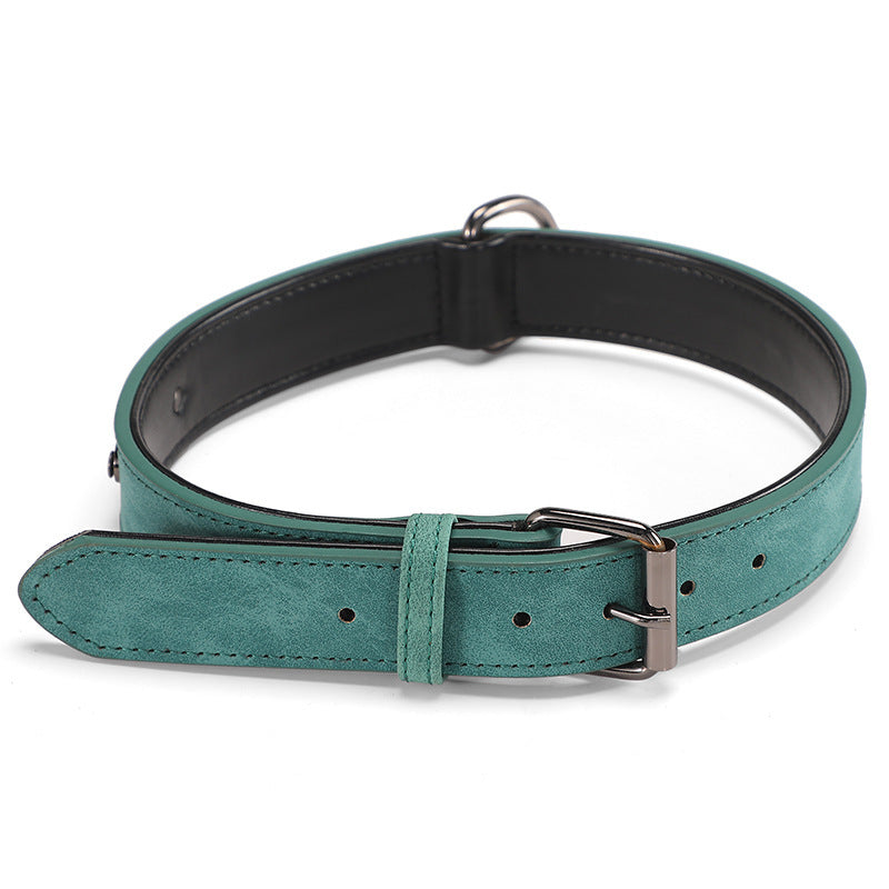 JMT-224522 Microfiber Leather Engraved Adjustable Anti-Lost Dog Collar - Multiple Colors Available
