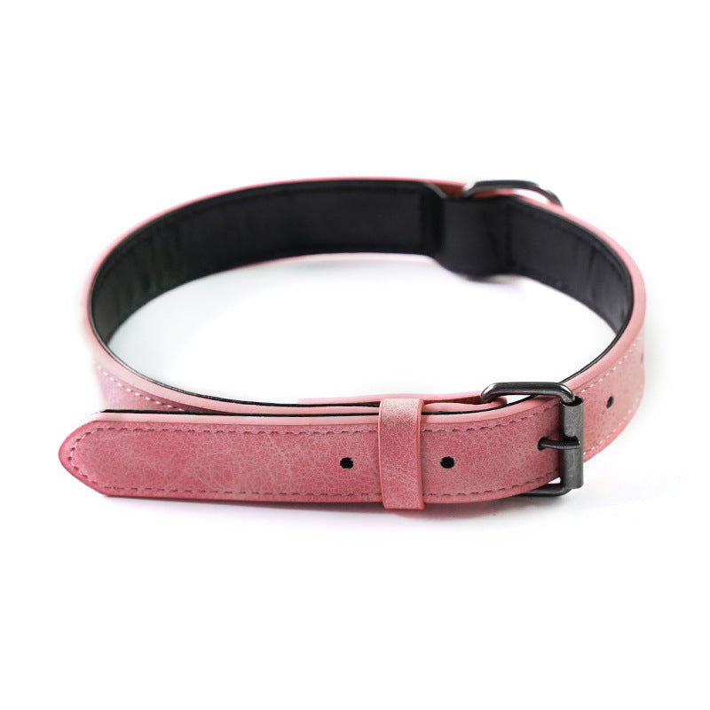 JMT-224522 Microfiber Leather Engraved Adjustable Anti-Lost Dog Collar - Multiple Colors Available