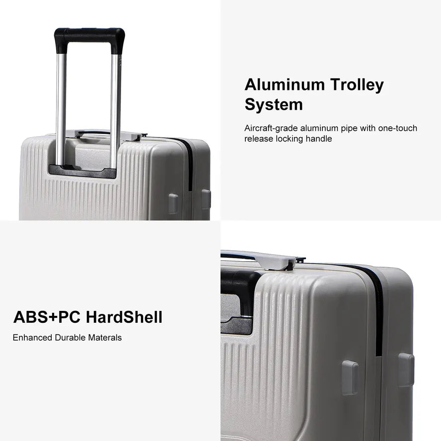 JMT-224586 Designer Hard Shell ABS PC Trolley Travel Suitcases Set - 3 Pieces Luggage for Versatile Travel