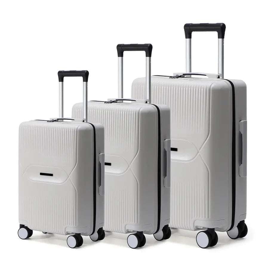 JMT-224586 Designer Hard Shell ABS PC Trolley Travel Suitcases Set - 3 Pieces Luggage for Versatile Travel