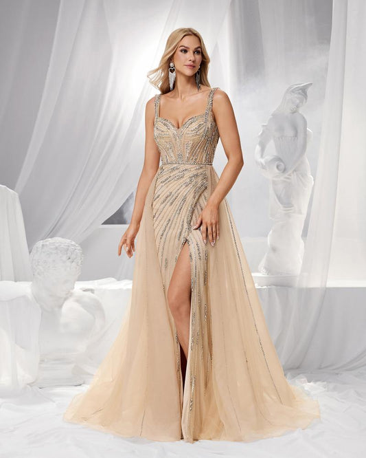 JMT-225098 Elegant Women's Golden Evening Dress - Model SH0156