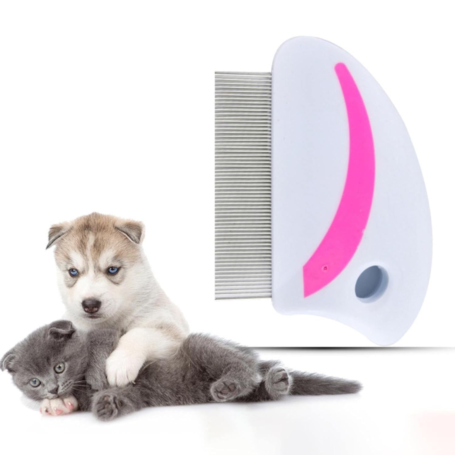 JMT-225098 Professional Pet Grooming Comb Set for Dogs and Cats - Includes Dematting Tool, Tear Stain Remover, and Flea Comb with Rounded Teeth