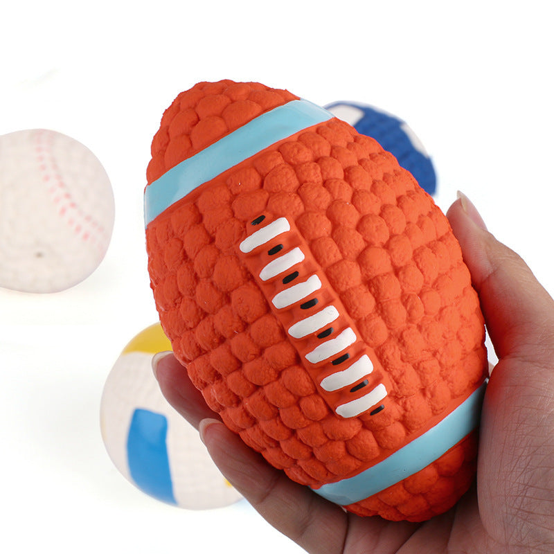 JMT-225162 Durable Interactive Latex Dog Training Sound Ball – Assorted Shapes (9.5cm and 14cm)