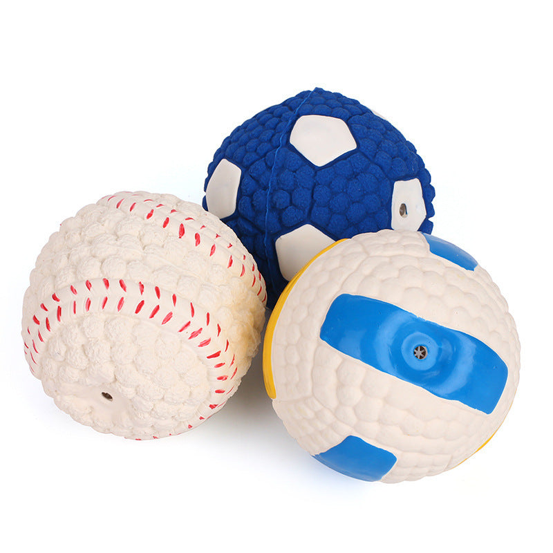 JMT-225162 Durable Interactive Latex Dog Training Sound Ball – Assorted Shapes (9.5cm and 14cm)