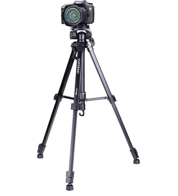 JMT-225546 Yunteng 668 SLR Tripod Camera Stand with 3D Pan Tilt - Black, Maximum Height 150cm