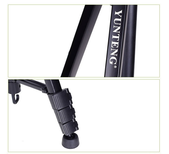 JMT-225546 Yunteng 668 SLR Tripod Camera Stand with 3D Pan Tilt - Black, Maximum Height 150cm