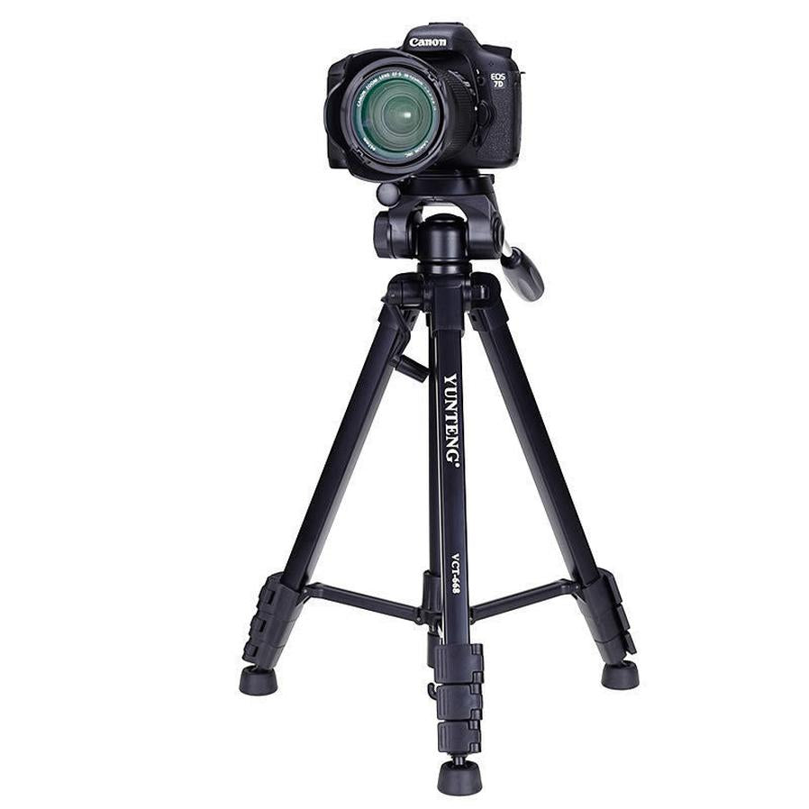 JMT-225546 Yunteng 668 SLR Tripod Camera Stand with 3D Pan Tilt - Black, Maximum Height 150cm