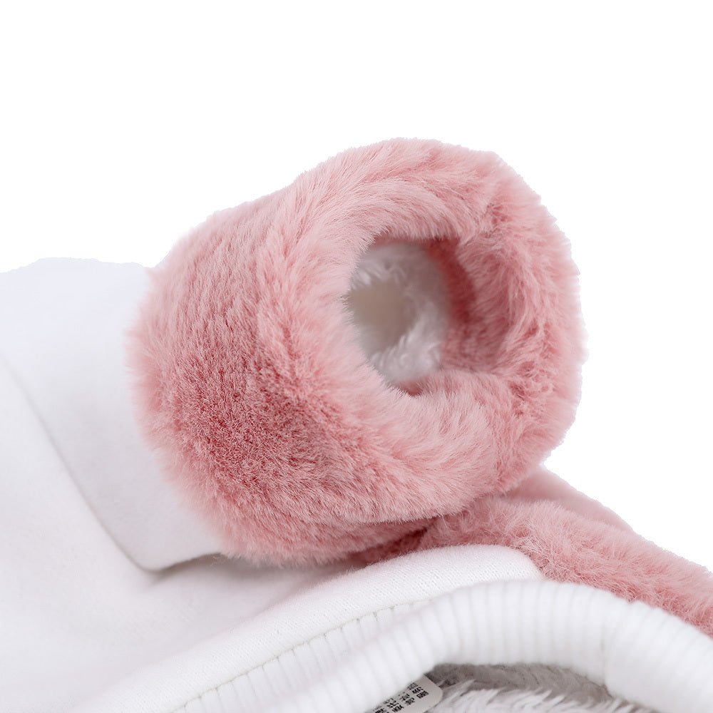 JMT-225802 Cozy Pink Double-Sided Velvet Winter Clothes for Small Dogs