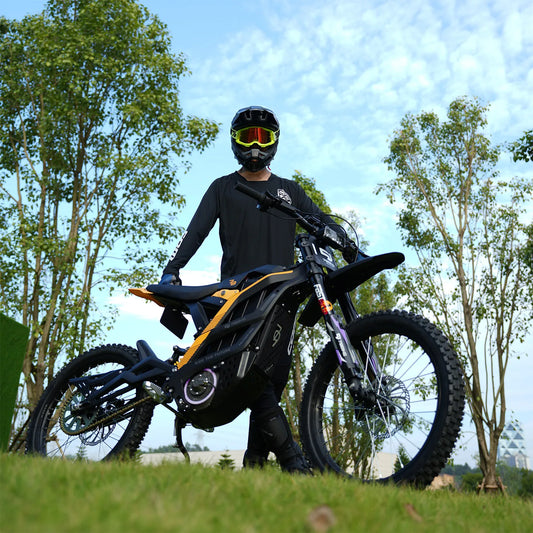 JMT-225930 High-Performance 10000W Full Suspension Electric Dirt Bike with Fat Tires for Long Range Adventures , Top Speed 27.9 mph