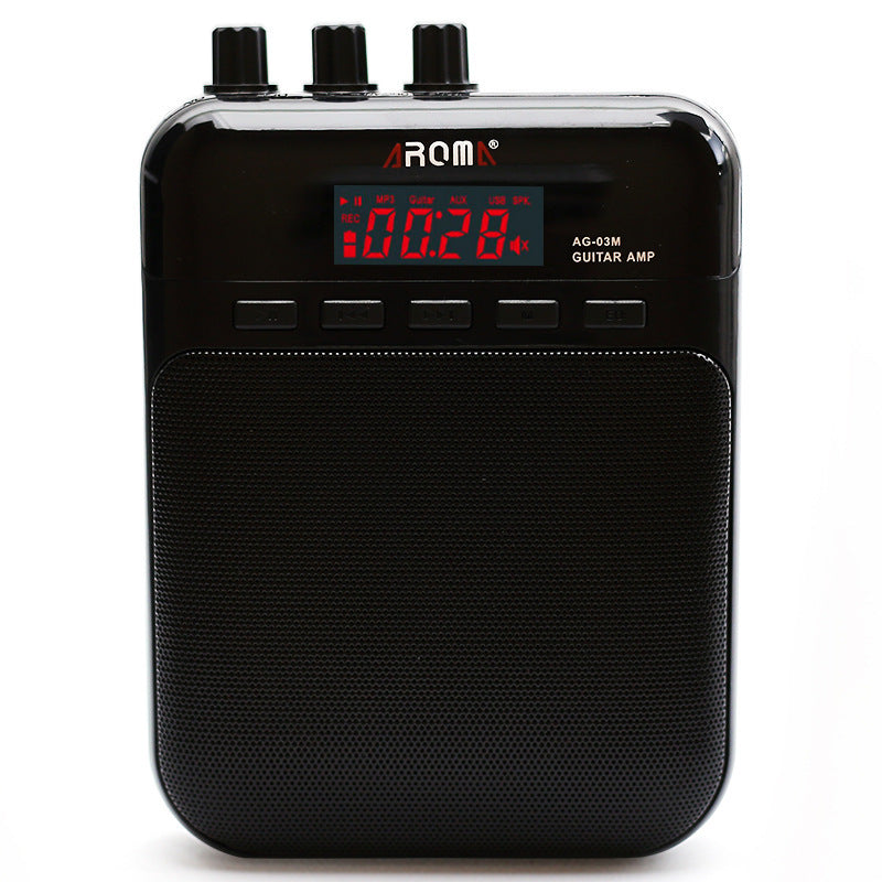JMT-226186 Rechargeable Mini Speaker with Guitar Volume and Pitch Control, Microphone Input, and Music Playback Function