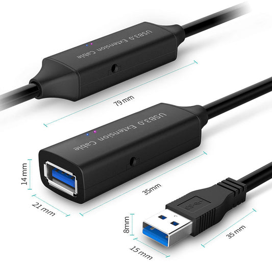 JMT-226186 USB 3.0 Male to Female Extension Cable - High-Speed Data Transmission, Available in 5m, 10m, 15m Lengths, PVC+ABS, 5.0Gbps Speed