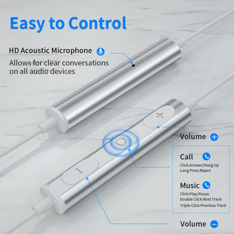 JMT-226826 Wired In-Ear Headphones with Microphone and Control for Mobile Devices