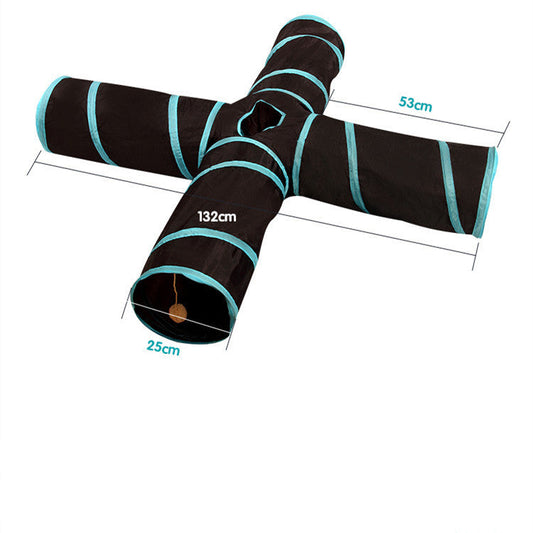 JMT-227146 Foldable Pet Channel for Cats and Small Dogs - Polyester Cloth with Four-Way Access