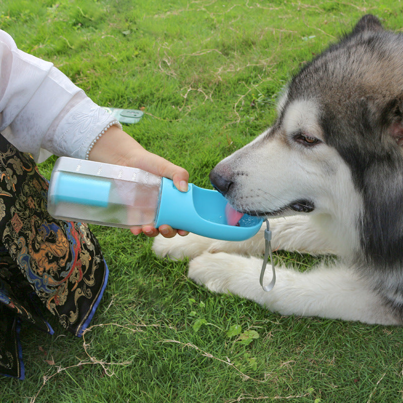 JMT-227338 3-in-1 Portable Pet Water Bottle and Food Feeder with Leak-proof Design and Poop Bag Dispenser