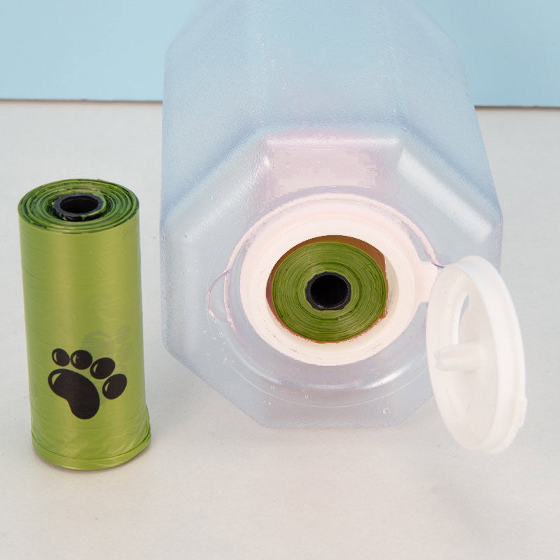 JMT-227338 3-in-1 Portable Pet Water Bottle and Food Feeder with Leak-proof Design and Poop Bag Dispenser