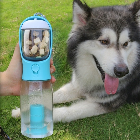 JMT-227338 3-in-1 Portable Pet Water Bottle and Food Feeder with Leak-proof Design and Poop Bag Dispenser