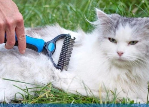 JMT-227402 Stainless Steel Rake Comb with Round Edges for Dogs and Cats - Large and Small Sizes Available