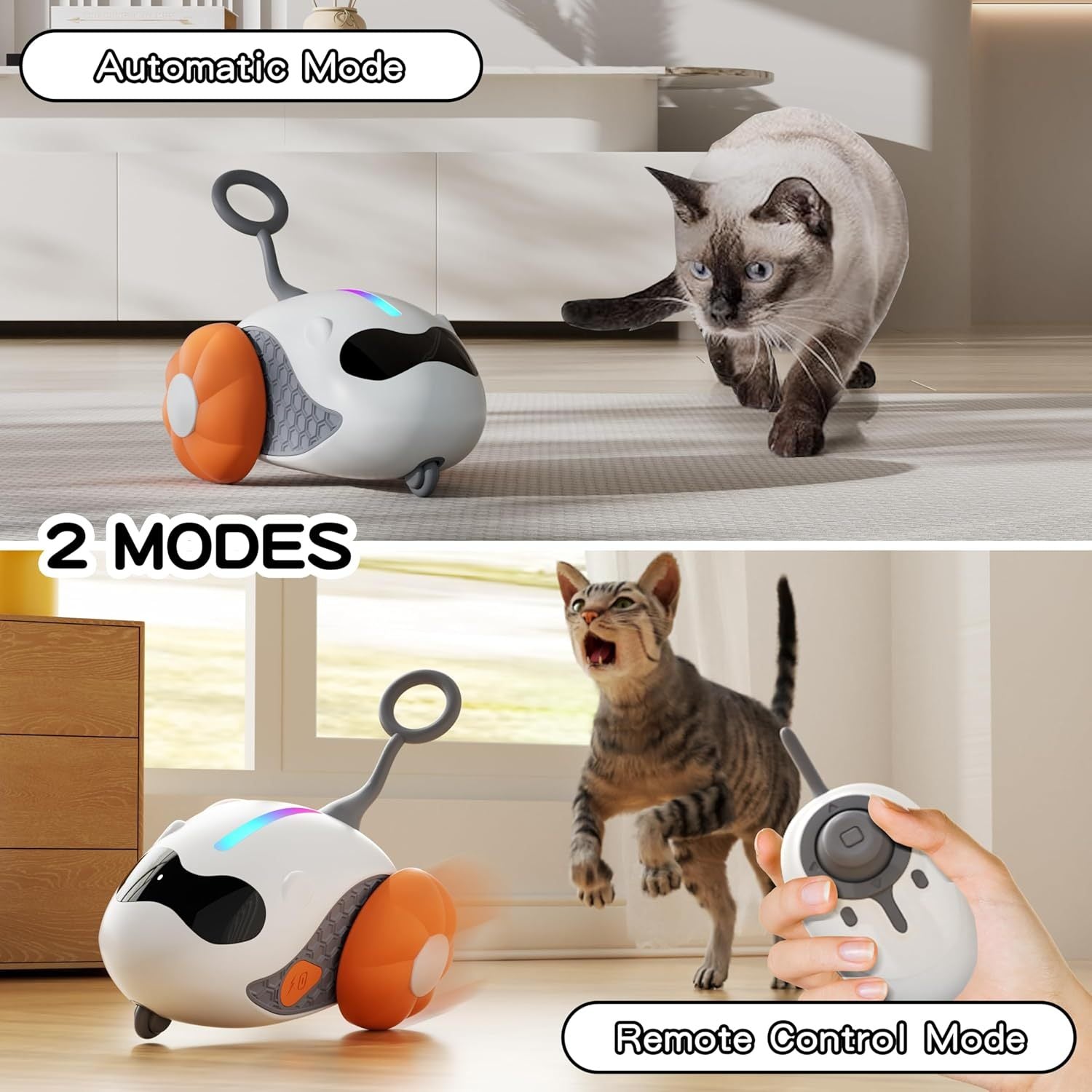 JMT-227466 Rechargeable Interactive Cat Toy with Joystick Remote Control for Indoor Cats – Automatic Moving Fun for All Breeds