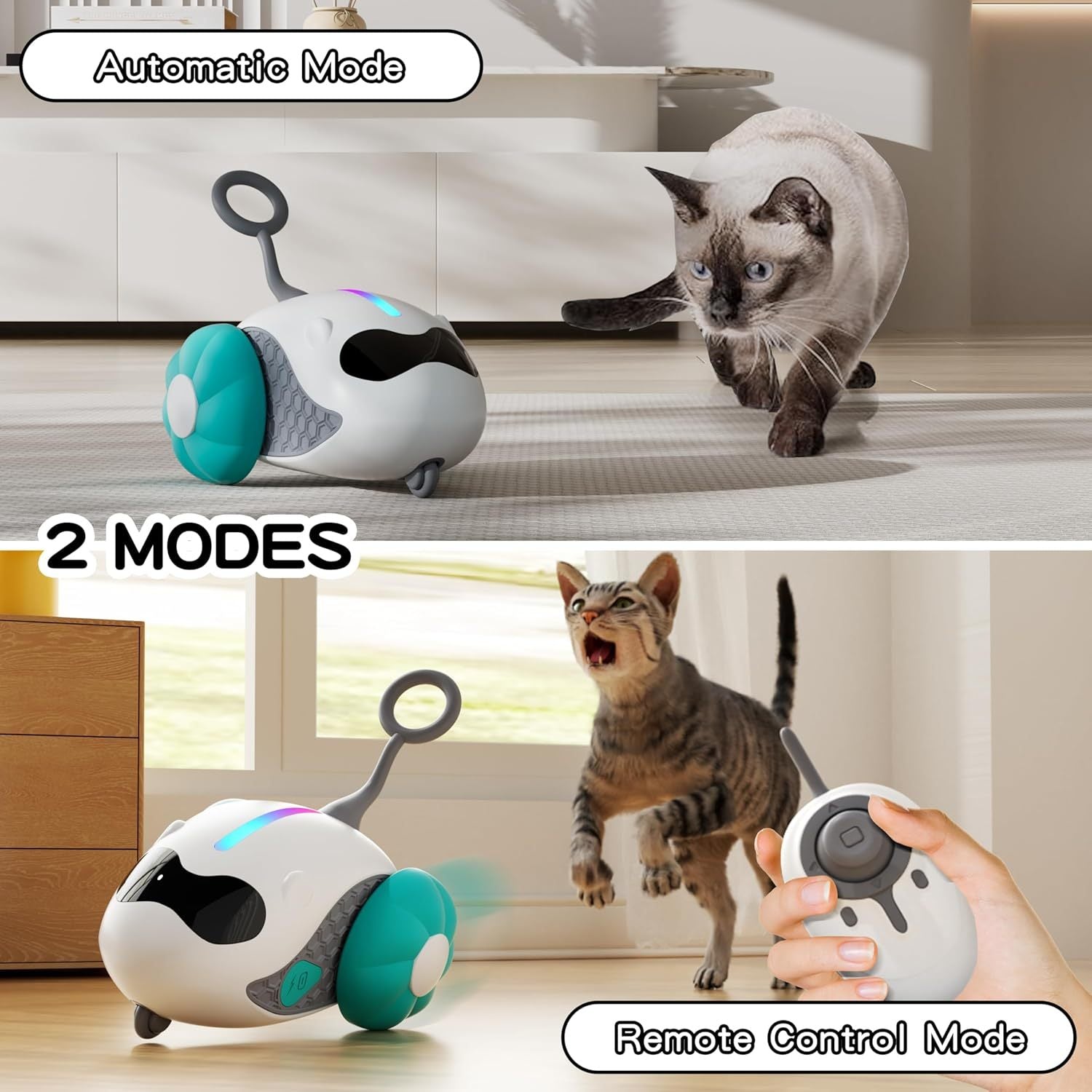 JMT-227466 Rechargeable Interactive Cat Toy with Joystick Remote Control for Indoor Cats – Automatic Moving Fun for All Breeds