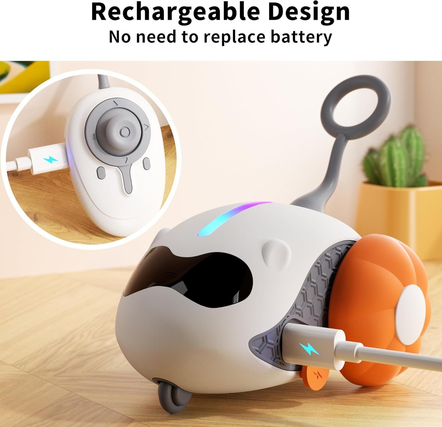 JMT-227466 Rechargeable Interactive Cat Toy with Joystick Remote Control for Indoor Cats – Automatic Moving Fun for All Breeds