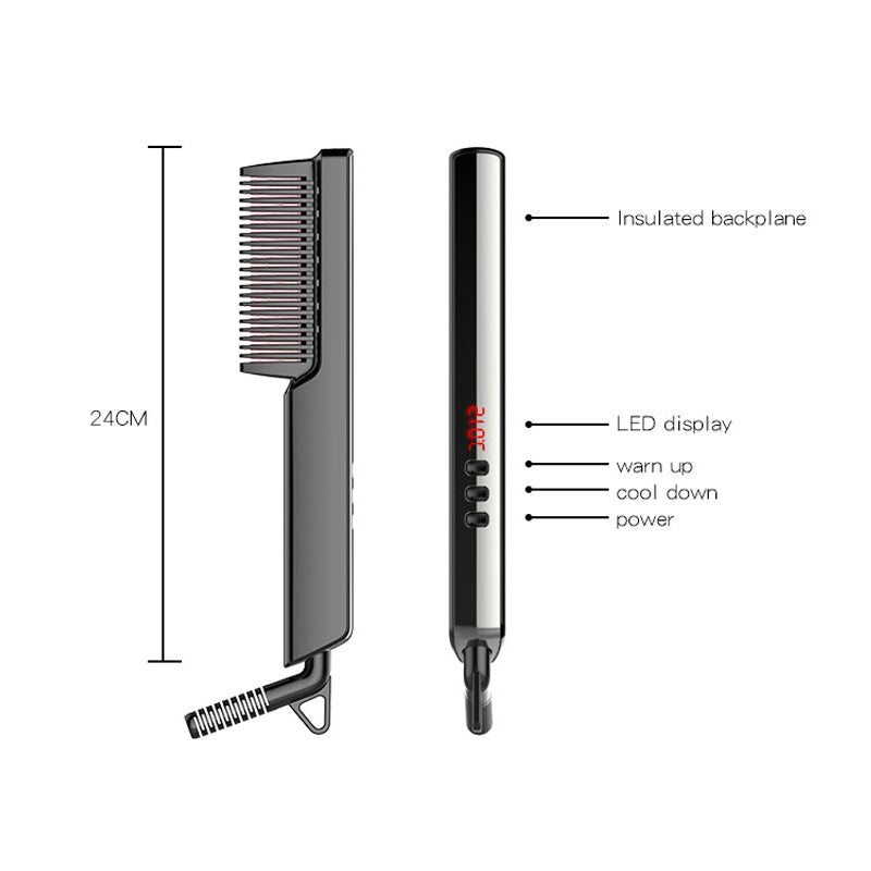 JMT-228298 LED Display Anion Hair Straightening Comb for Wet & Dry Hair with Adjustable Temperature