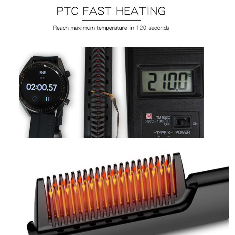 JMT-228298 LED Display Anion Hair Straightening Comb for Wet & Dry Hair with Adjustable Temperature