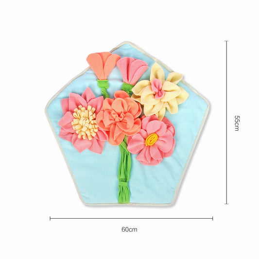 JMT-228298 Pentagonal Pet Sniffing Mat for Indoor Play - Fleece Material with Non-Slip Bottom, Custom Size Available