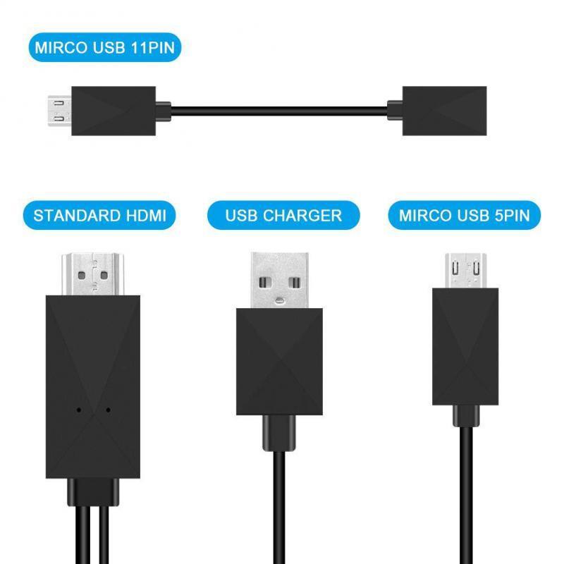JMT-228490 2m HDMI Adapter Cable for Mobile Phone to TV HD Video Output - Available in White, Red, Black