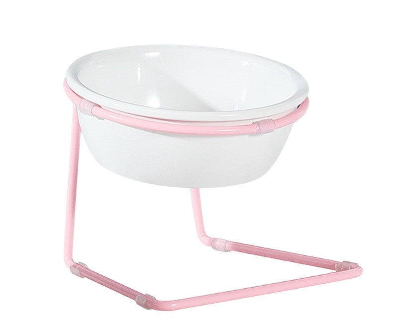 JMT-228490 Pet Dining Table with A5 Melamine Bowl and Iron Bracket - 345ml Capacity