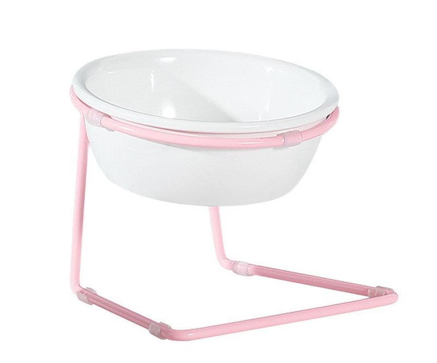 JMT-228490 Pet Dining Table with A5 Melamine Bowl and Iron Bracket - 345ml Capacity